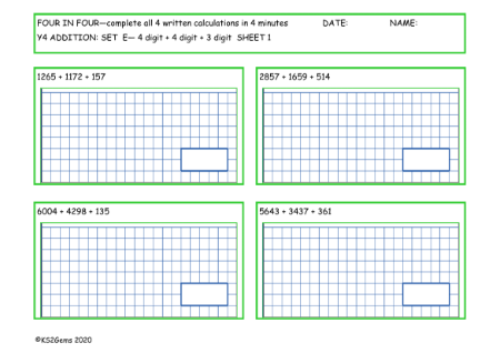  Addition Set E - 4d + 4d + 3d