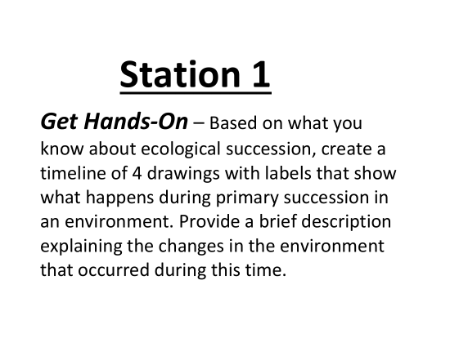 Ecological Succession - Lab Station Cards