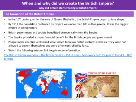 The British Empire: Key events - Info pack