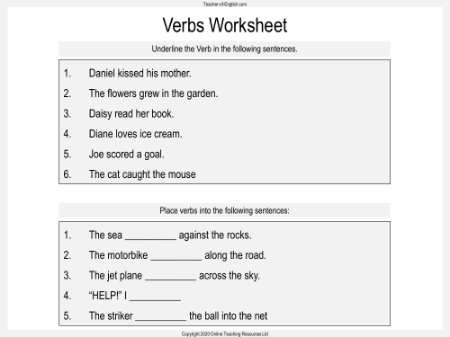 The Revenge - Verbs Worksheet