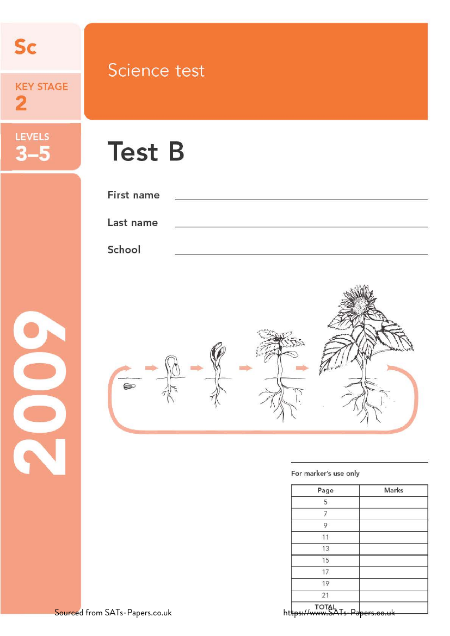 SATS papers - Science 2009 Test B