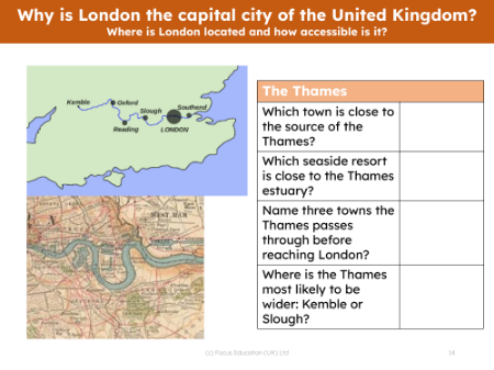 The Thames - Worksheet