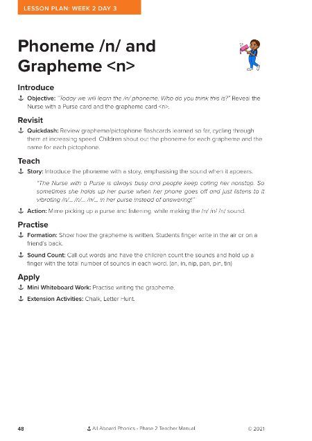 Phoneme "n" Grapheme "n" - Lesson plan