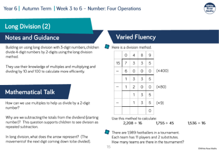 Long division (2): Varied Fluency