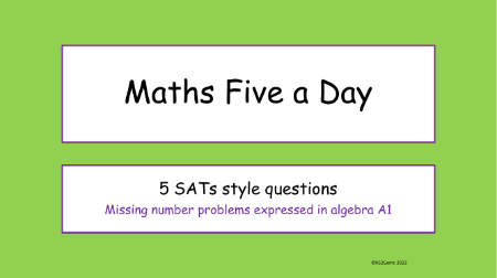 Algebra - Missing number problems expressed in algebra