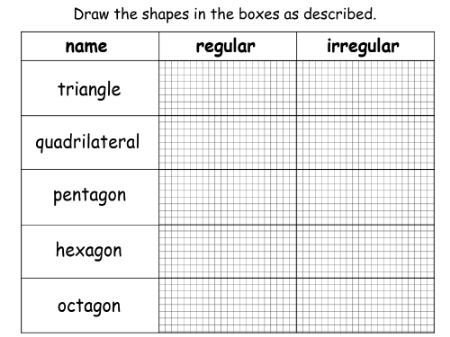 2-D Shapes - Worksheet