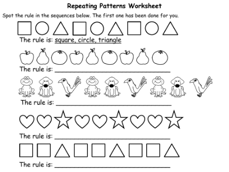 Patterns and Sequences Geometry - Worksheet