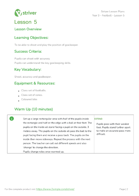 Football - Lesson 5