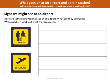 Signs at the airport - Worksheet