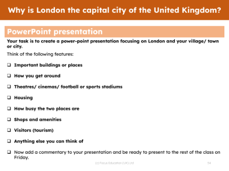 Show it! - Create a PowerPoint presentation about London