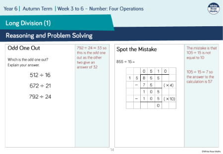 Long division (1): Reasoning and Problem Solving