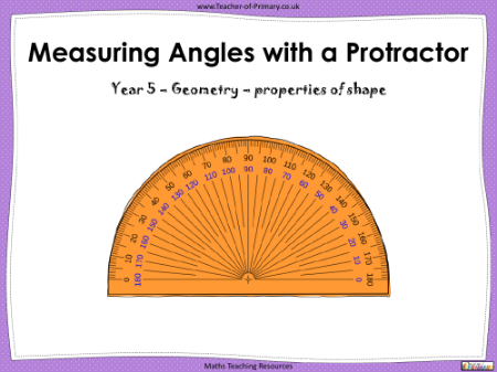 Measuring Angles with a Protractor - PowerPoint