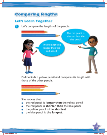 Learn together, Comparing lengths (1)