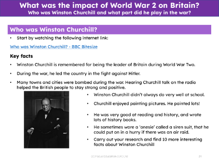 Winston Churchill - Info sheet