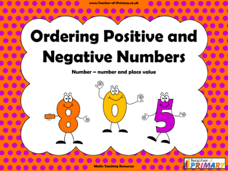 Ordering Positive and Negative Numbers - PowerPoint