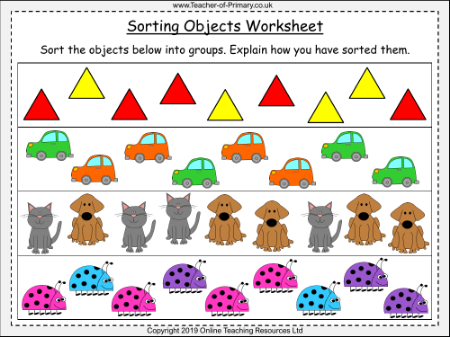 Sorting Objects - Worksheet