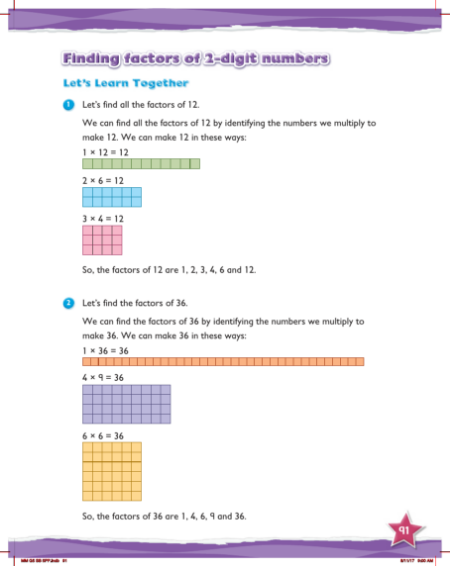 Learn together, Finding factors of 2-digit numbers