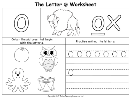 The Letter O - Worksheet