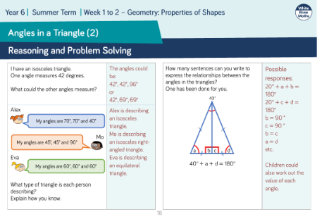 Angles in a Triangle (2): Reasoning and Problem Solving