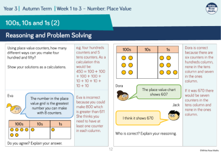 Count in 1,000s: Reasoning and Problem Solving