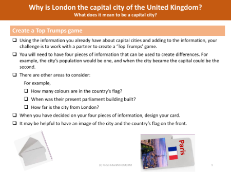 Create a top trumps game - Capital cities