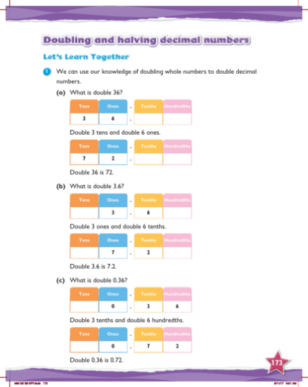 Max Maths, Year 5, Learn together, Doubling and halving decimal numbers (1)