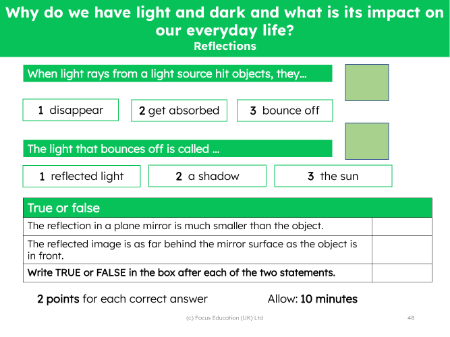 Mini quiz - Reflections