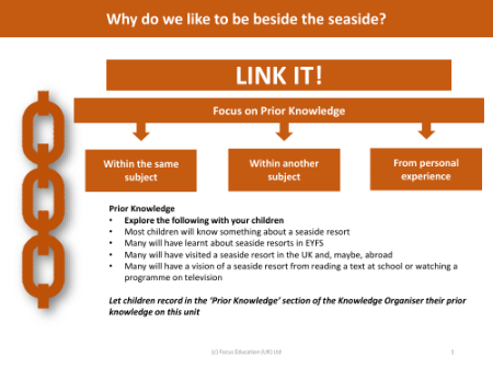 Link it! Prior knowledge - Seaside study - Year 2