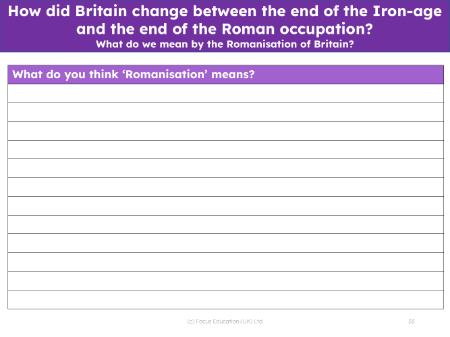 What do you think 'Romanisation' means? - Writing task