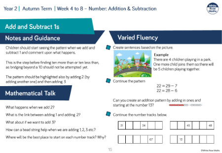 Add and subtract 1s: Varied Fluency