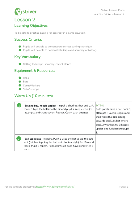 Cricket - Lesson 2