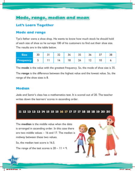Max Maths, Year 6, Learn together, Mode, range, median and mean (1)