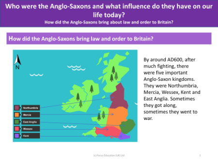 How did the Anglo-Saxons bring about law and order to Britain - Info Pack - Year 5