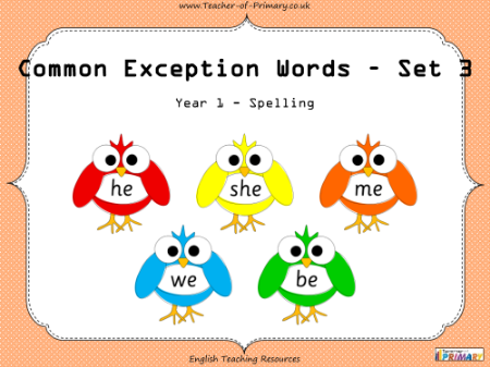 Common Exception Words - Set 3 - PowerPoint