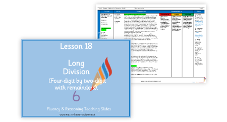 Long division - 4-digits by 2-digits  (with remainders)