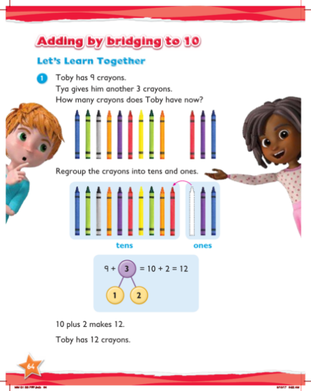 Max Maths, Year 1, Learn together, Adding by bridging to 10