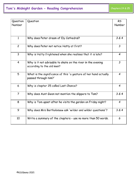 5. Reading Comprehension answers