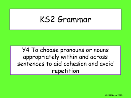Use of Pronouns for Cohesion Presentation