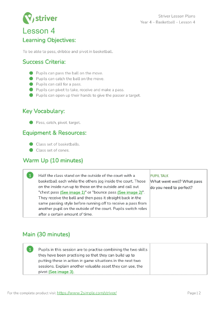 Basketball - Lesson 4