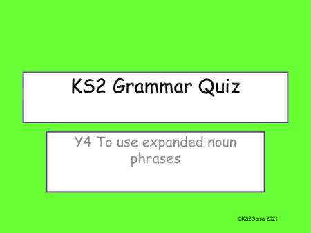 Modifying Noun Phrases Quiz