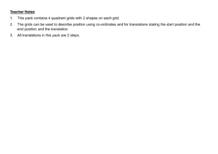 Four Quadrant Grid with 2 steps Translation