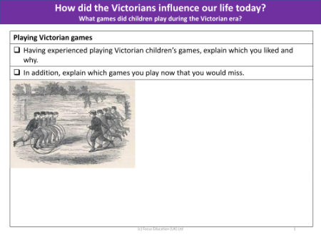 Playing Victorian games - Worksheet