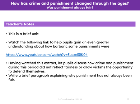 Was punishment always fair? - Teacher's notes