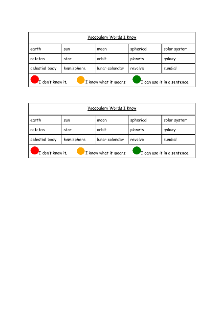 Space Vocab - Assessment