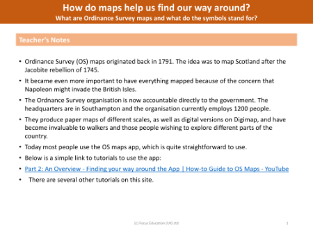 What are Ordinance Survey maps and what do the symbols stand for? - Teacher notes