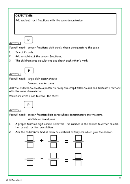 Adding and subtracting fractions with same denominator worksheet