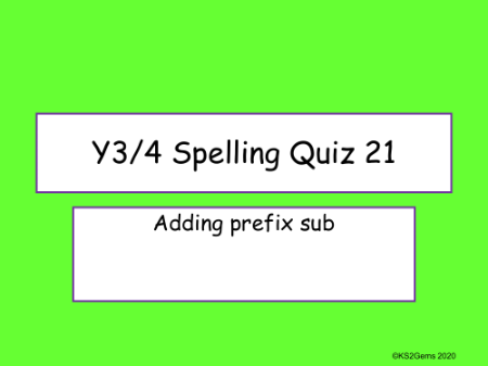Adding Prefixes 'sub' Quiz