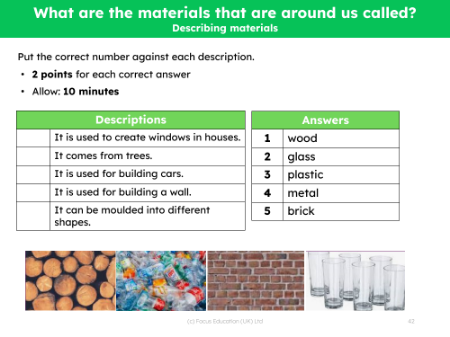 Match up - Materials