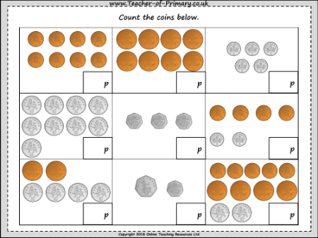 Counting Pence - Worksheet