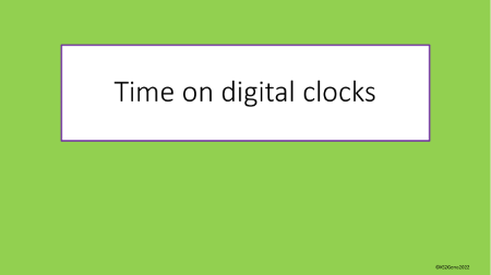 Time on Digital Clocks